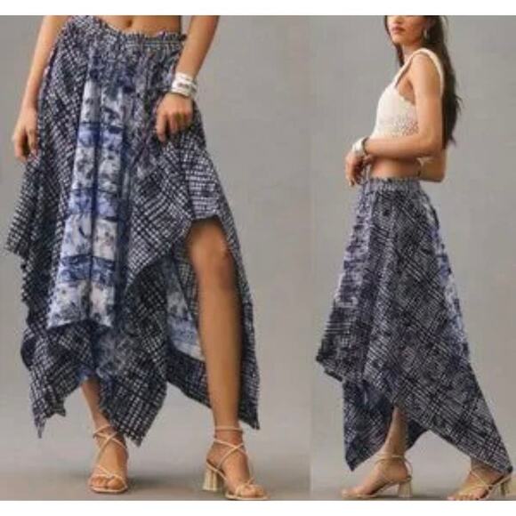 Anthropologie pilcro Linen blend asymmetrical maxi skirt small - Picture 2 of 8
